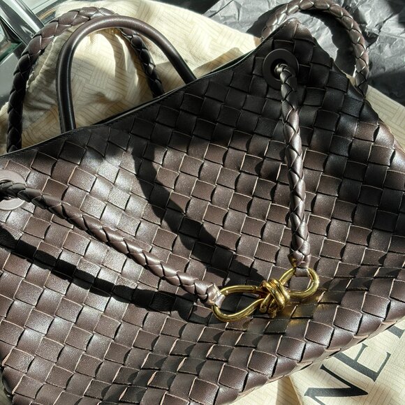 Bottega Veneta Andiamo Bag in Medium size (Brown) - Picture 2 of 12